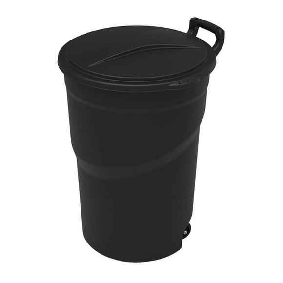 RAMTUFF Wheeled Outdoor Trash Can Black 121L/32G