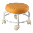 thumbnail image 3 of Ottoman Roulant, Tabouret à Roulettes en Mousse Mémoire Résistant aux Taches pour Intérieur Orange, Beige, Couleur Café, 3 of 8