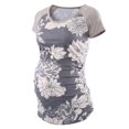 thumbnail image 1 of Jchiup T-Shirts de Maternité Froncés à Manches Courtes pour Femmes, Haut T-Shirt Floral, 1 of 4