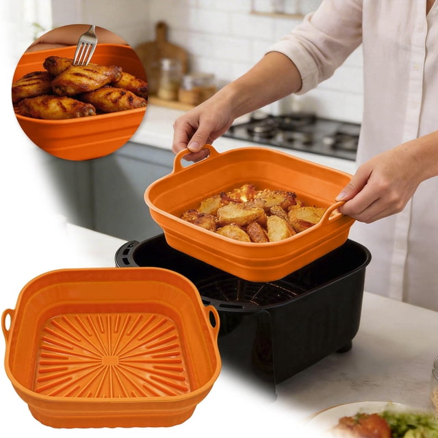 Doublures en Silicone pour Friteuse à Air Chaud 2026 Amélioré Silicone pour Friteuse à Air Réutilisable Silicone de Qualité Alimentaire Four Plateau de Cuisson Réutilisable Four