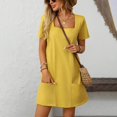 thumbnail image 4 of Liquidation d'Été! WRKEKC Robes d'Été pour Femmes 2025, Robes Soleil Femmes, Robe en Denim à Manches Longues et Col en V Ample et Tendance pour Femmes, 4 of 7
