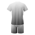 thumbnail image 4 of Men's Summer Tracksuit Plus Size Short Sleeve O Neck Athletic Suit Casual Color Block Waist Tracksuit Set, 4 of 4