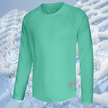 Viluyesy Chandail à Manches Longues pour Hommes Col Ras du Cou Athlétique Manches Longues Tee Uni Sports de Plein Air Léger Chandail Classique pour Hommes Vert 5TG
