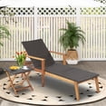 thumbnail image 3 of Costway Chaise Longue Inclinable de Patio en Rotin, Dossier Réglable, Bois d'Acacia, Jardin, 3 of 8