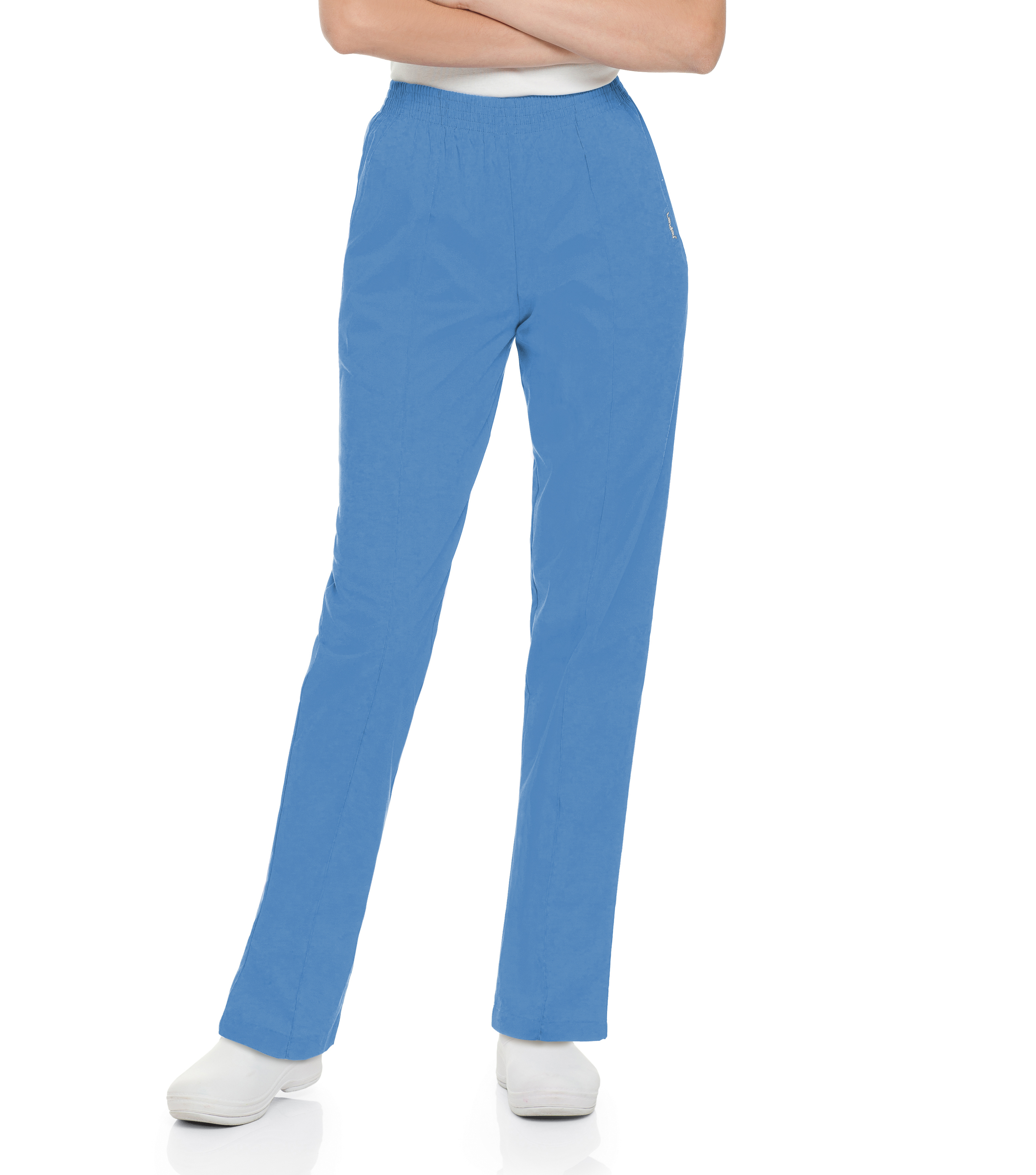 Landau Essentials Pantalon d'Uniforme à 2 Poches pour Femmes : Coupe Classique et Décontractée, Taille Élastique 8320