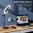 thumbnail image 3 of Desk Ring Light with Stand, 10.5'' Circle Light with Phone Holder for Video Recording, Adjustable Halo Light for Computer Zoom Meeting, Laptop Light for Conference Video Calls, P, 3 of 8