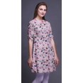 thumbnail image 2 of Bimba Kurti à Manches Retroussables pour Femmes, Col Mandarin Imprimé, Hauts de Kurti Courts, 2 of 6