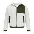 thumbnail image 1 of EGNMCR Manteau Matelassé pour Homme Automne Extérieur Coupe Ajustée Protection Solaire Coupe-Vent Léger avec Poches Décontracté Patchwork de Couleurs Col à Revers Fermeture Éclair Randonnée Manteau Coupe-Vent, 1 of 3