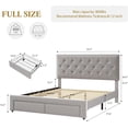 thumbnail image 2 of Ourlova Full Size Bed Frame with 2 Storage Drawers Wooden Slat Support Vintage Velvet Upholstered Bedframe with Button Tufted Wingback Headboard No Box Spring Needed Noise Free Beige, 2 of 6