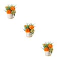 thumbnail image 3 of kurtrusly Artificial Flowers With Vase Add Of Color And Style To Any Room Indoor Pinellia orange 3Set, 3 of 6