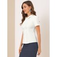 thumbnail image 4 of INSPIRE CHIC Chemise à Col Boutonné pour Femme Peter Pan m Blanc, 4 of 6