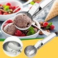 thumbnail image 1 of Ice Cream Scoop 1Pcs 19cm Stainless Steel Ice Cream Scoop with Push-Button Release Multifunctional Fruit and Dough Scooper for Home Kitchen or Ice Cream Parlor JASKFLY, 1 of 9