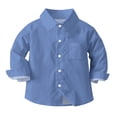 thumbnail image 2 of vdgthytj Toddler Baby Boys Girls Button down Shirts Kids Collared Long Sleeve Uniform Dress Shirt Tops Spring Fall Clothes, 2 of 6