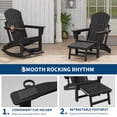 thumbnail image 5 of Folding Adirondack Rocking Chair with Retractable Ottoman and Dual Cup Holders – Heavy Duty All-Weather HDPE Patio Lounger, Comfortable Outdoor Rocker for Garden, Deck, or Porch, Black, 5 of 5