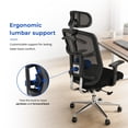 thumbnail image 3 of Ergonomic SkyMesh Office Chair in Black - High Mesh Back with Adjustable Armrests, Lumbar Support & Class 4 Piston - Ideal for Home Office & Gaming use, 3 of 11