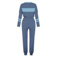 thumbnail image 5 of Posijego Ensemble Femme 2 Pcs Tenue Rayée Décontractée Manches Longues Col Ras du Cou Hauts Pantalons à Cordon Ensembles Détente P-5TG, 5 of 5