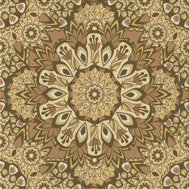 Ahgly Company Machine Washable Indoor Square Transitional Yellow Orange Area Rugs, 6' Square