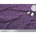 thumbnail image 3 of Soimoi Tissu Crêpe en polyester Violet Flocons de Neige et Baies Rouges Imprimés de Tissu au Mètre 42 Pouces de Large, 3 of 6