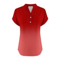 thumbnail image 3 of fatyb Womens Printed V Neck Tops Short Sleeve Button V Neck Tshirts Lightweight Summer Beach Blouses, 3 of 5