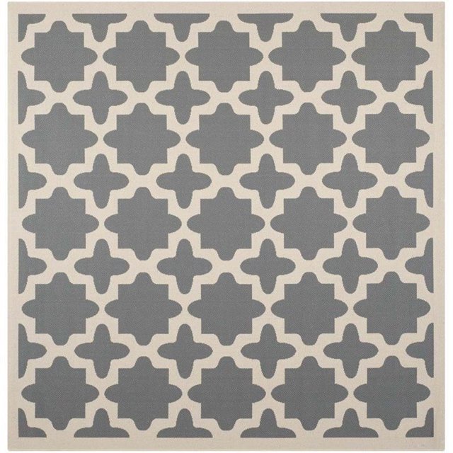 Safavieh Tapis Anthracite Intérieur Extérieur, Carré 4 Pieds