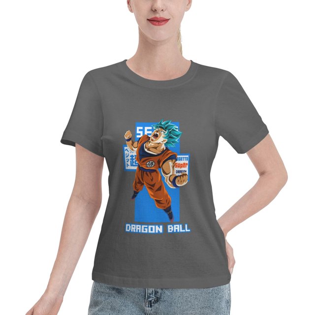 T-Shirt Basique à Manches Courtes pour Femmes Super Saiyan