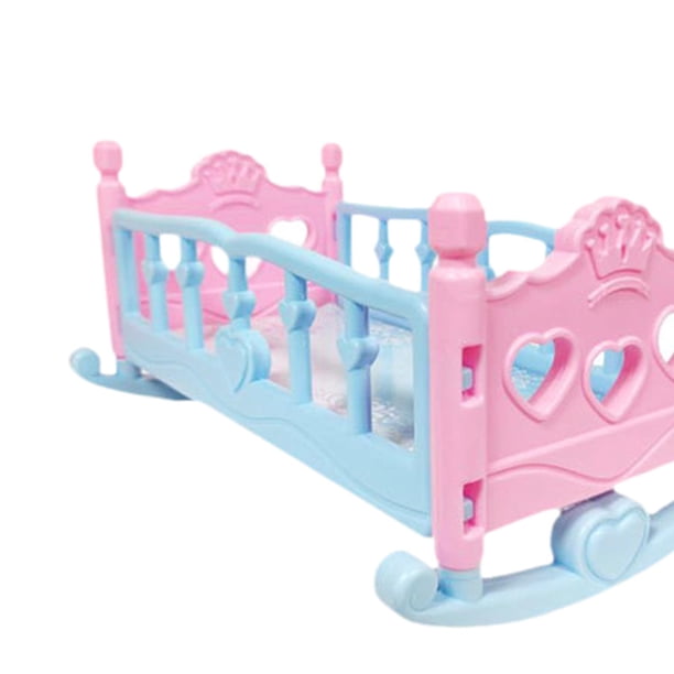 Lit Berceau Pour Poupée Rose – 45 Cm – Jouet D'imitation Avec Tissu Cœur Et Structure Acier – Cadeau Fille