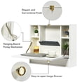 thumbnail image 4 of Giantex Wall Mounted Desk, Multi-Function Floating Desk w/Storage Drawer & Shelves, Wall Mounted Computer Desk for Home & Office, White, 4 of 6