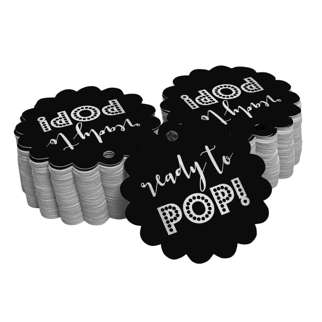 Inkdotpot Pack Of 100 Real Silver Foil Paper Tags Ready To Pop Baby Shower Favor Hang Tags