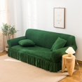 thumbnail image 3 of 2024 1 Piece Sofa Slipcover with Pleated Ruffled Skirt Washable High Stretch Durable Furniture Protector 3 Seater Pine Green, 3 of 13