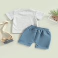 thumbnail image 4 of Ensemble Pantalon Garçon Manches Courtes Col Lettres Hauts + Short Décontracté de Rue à Cordon Gris 2-3 Ans, 4 of 8