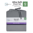 thumbnail image 2 of Mainstays Washed Ultra Soft Microfiber Bed Sheet Set, Queen, Soothing Grey, 4 Piece, 2 of 11