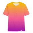 thumbnail image 3 of Yuyuzo T-Shirts à Manches Courtes pour Femmes, Chandails à Col Rond, Hauts d'Été à Dégradé de Couleurs, Grande Taille, 3 of 3
