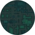 thumbnail image 1 of Ahgly Tapis Rond Lavable en Machine Intérieur Transitionnel Noir Nuit, 5 Pieds Rond, 1 of 7