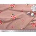 thumbnail image 3 of Soimoi Poly Georgette Tissu Feuilles & Fleurs Roses Tissus Imprimés par Yard 42 Pouces de Large, 3 of 3