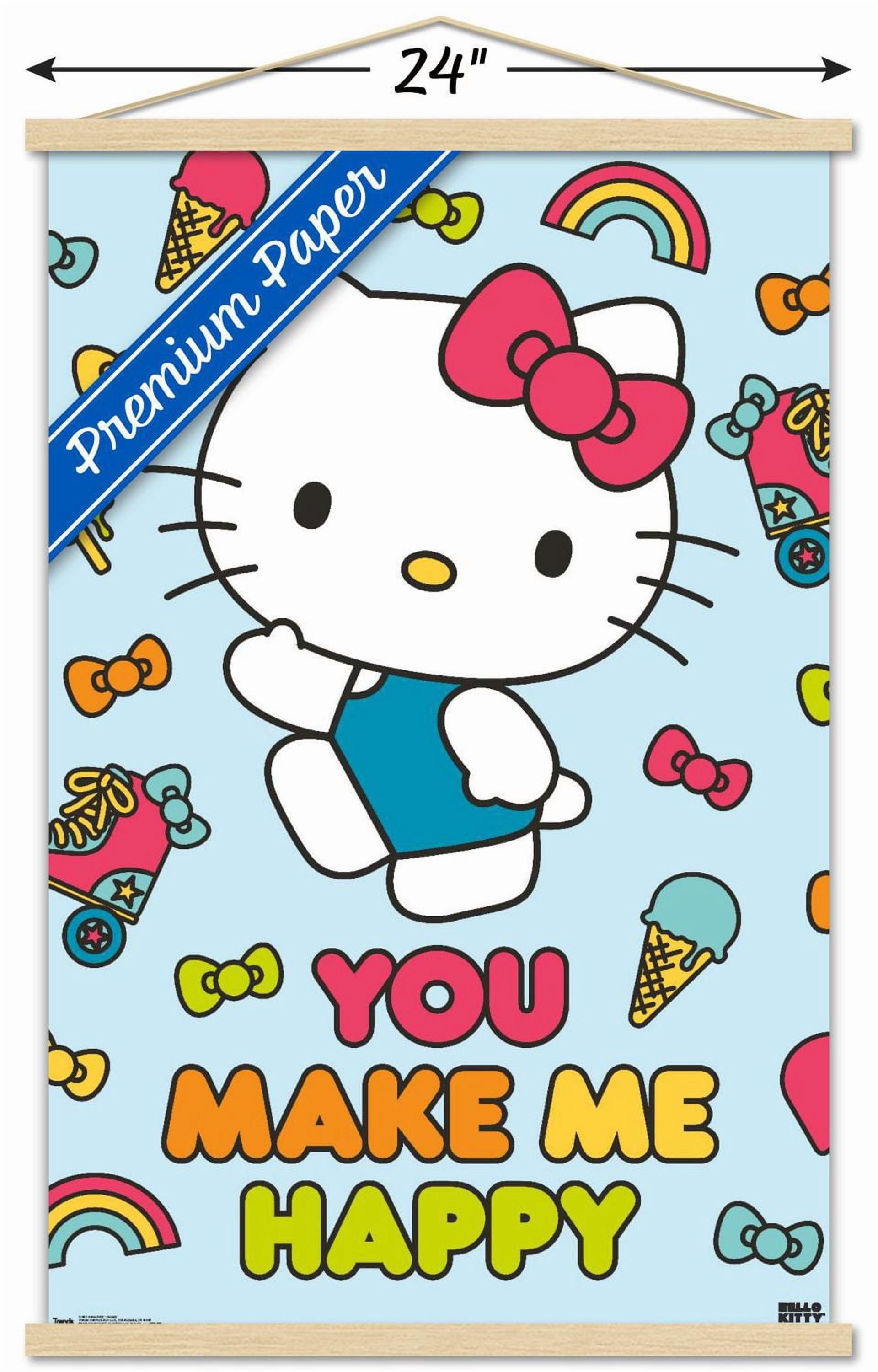 Hello Kitty - Happy Wall Poster, 22.375" x 34"