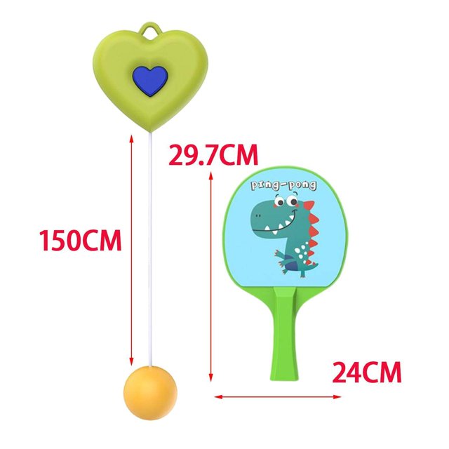 pitrice Indoor Hanging Table Tennis Trainer Self Workout Set Button Portable green 2 Paddles
