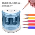 thumbnail image 1 of Battery Operated Pencil Sharpener for Colored Pencils 6-12mm, Heavy Duty Automatic Sharpener with Two Hole Design, Portable Electric Device for Office School Artists Adults Easy to, 1 of 5