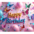 thumbnail image 3 of Colorful Butterfly Themed Happy Birthday Backdrop Banner Party Decorations Photography Props Birthday Party Supplies Decor Background, 3 of 3