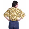 thumbnail image 4 of Moomaya Hauts à Manches Boxy Imprimés pour Femmes, Col en V, Taille Élastique, Kimono, 4 of 4