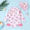 thumbnail image 4 of Girl Rash Guard Swimsuit Floral Printing Sun Protection Long Sleeve Girls Bathing Suits 12-18 Months Girl Fashion, 4 of 7