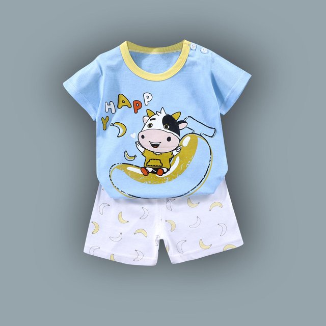 Chemises pour Filles, Ensembles de Mode pour Filles, Hauts à Manches Courtes Décontractés, Col Rond, Boutons, Shorts Imprimés