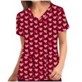 thumbnail image 1 of Birdeem Mode Femme Uni Col en V Manches Courtes T-Shirt Imprimé Blouse Ample Hauts, 1 of 9