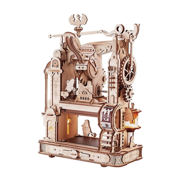 ROKR 3D Puzzle for Adults, Wooden Puzzles Classic Printing Press Model Building Kits, DIY Wood Crafts Cool Toys for Birthday, STEM Hobbies for Women