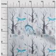 thumbnail image 2 of oneOone Rayon Light Blue Fabric Deer Craft Projects Decor Fabric Printed By The Yard 56 Inch Wide, 2 of 5