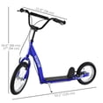 thumbnail image 3 of Aosom Kids Scooter with Adjustable Handlebar, Dual Brakes, Blue, 3 of 10