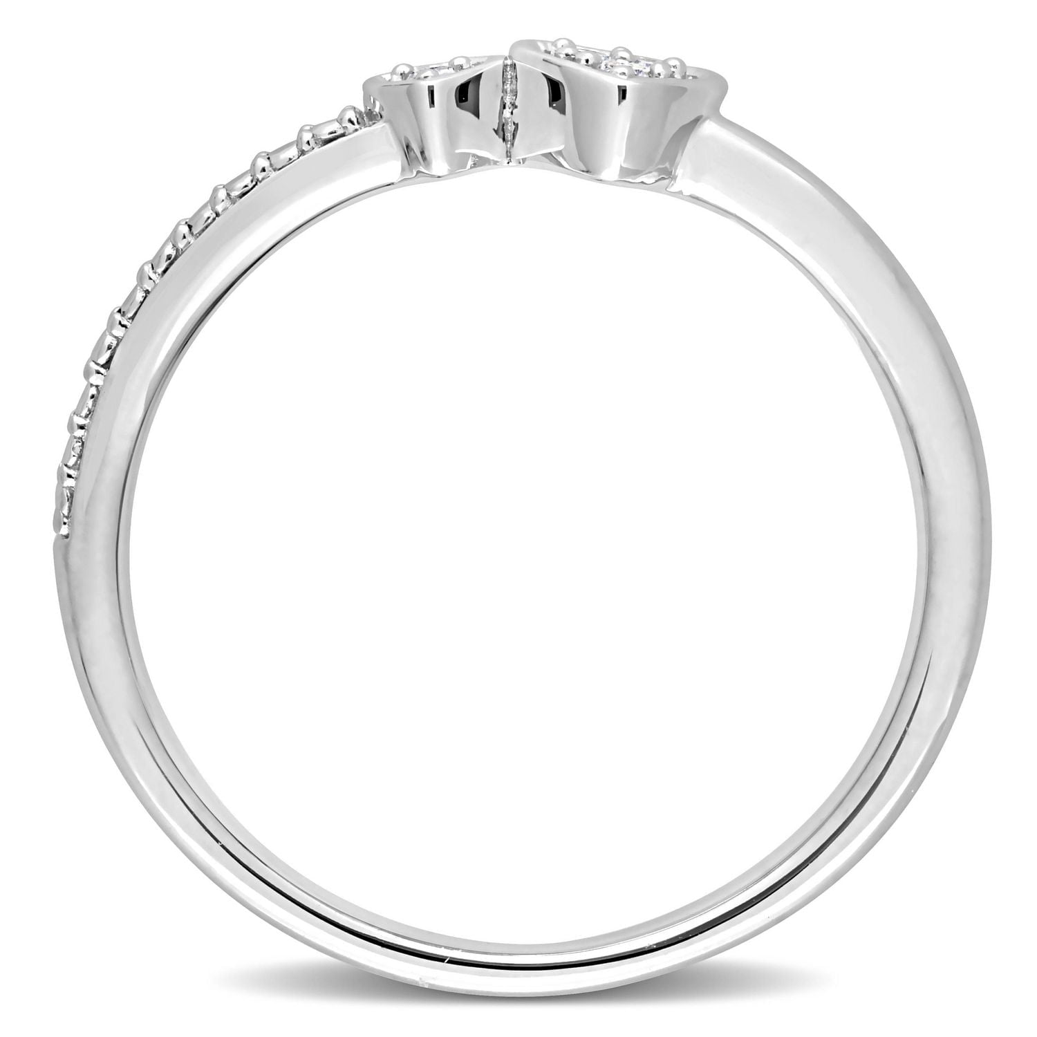 Bague de Promesse en forme de double coeur Miabella d'accent de diamant en Argent Sterling