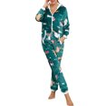 thumbnail image 2 of goowrom Pyjama de Noël pour Femmes, Combinaison à Capuche à Motif Imprimé, 2 of 9