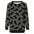 thumbnail image 4 of 2023 Chandail de Mode pour Femmes Rabais de 50 % Liquidation Femmes Décontracté Manches Longues Col Rond Hauts Blouse Ample Chandail à Imprimé d'Halloween Graphique, 4 of 6