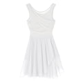 thumbnail image 2 of RUNQHUI Robe de Danse en Chiffon pour Femmes, Superposition de Justaucorps, Robe Courte, Danse Lyrique, Blanc 3TG, 2 of 7