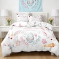 thumbnail image 2 of Deeceymbur Queen Size 3 Piece Easter Duvet Cover Set Bunny Rabbit Egg Print with Pillowcases Soft Home Textiles, 2 of 6